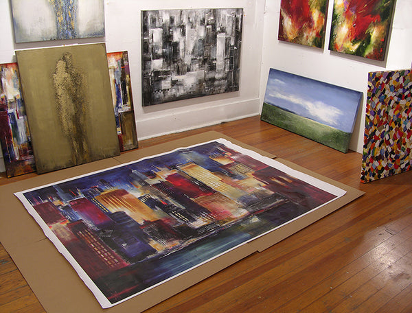 Canvas prints can be ordered as large as 54' x 84', rolled and shipped.