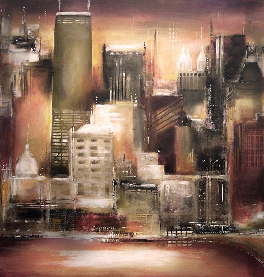 Original Artwork of Chicago - Skyline Triptych Prints! - Chicago