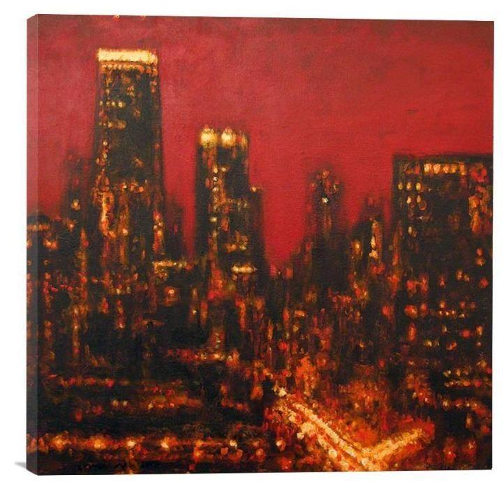 Original Cityscape Artwork Chicago - Chicago Skyline Canvas Print