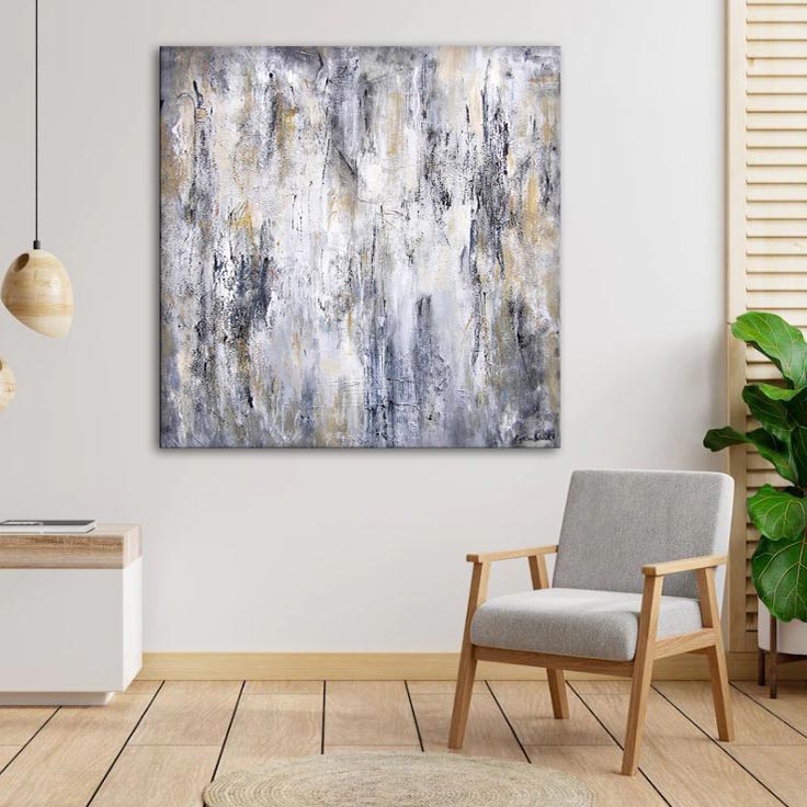 Neutral Abstract Canvas Print "Impressions of Time"