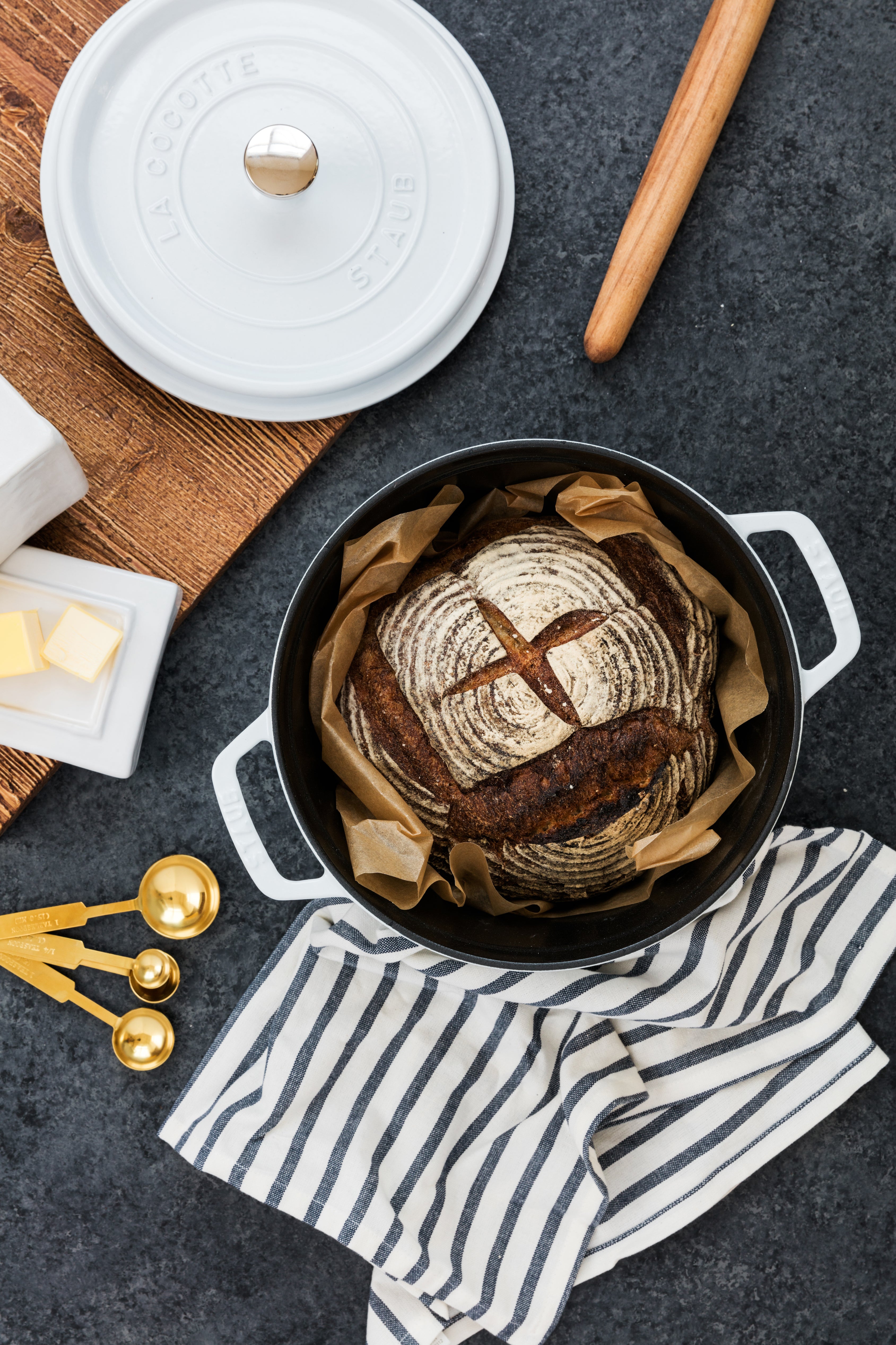 Bake from Scratch's Cheddar Sage Dutch Oven Sourdough Bread – Waiting On  Martha
