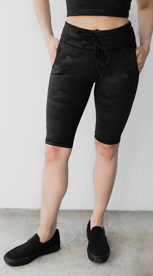 black camo bike shorts