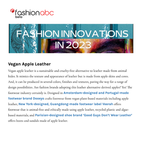 Innovative Fashion Brands Apple Leather