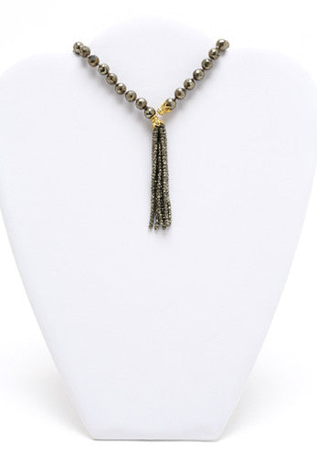 Pyrite Tassel Necklace