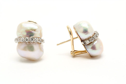 Pearl and Diamond Earrings