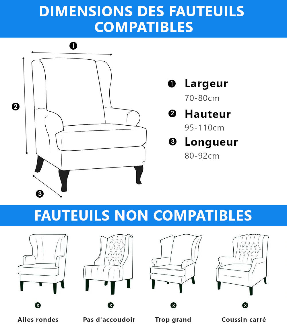 dimensions compatibles fauteuil wingback