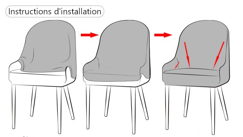installation housse de chaise scandinave
