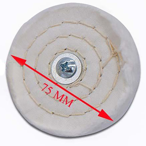 75 mm / 3in approx. Buffing Wheel (T-Mop) - 6mm Arbor — WoodWorld