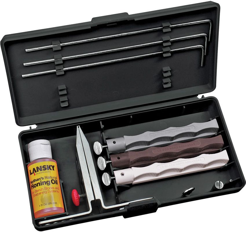 Lansky Natural Arkansas Stone Sharpening Set 3 stones