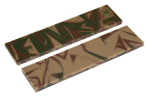 Woodland Camo Knife Scales - 0.22 x 1.5 x 5 - 2 pieces