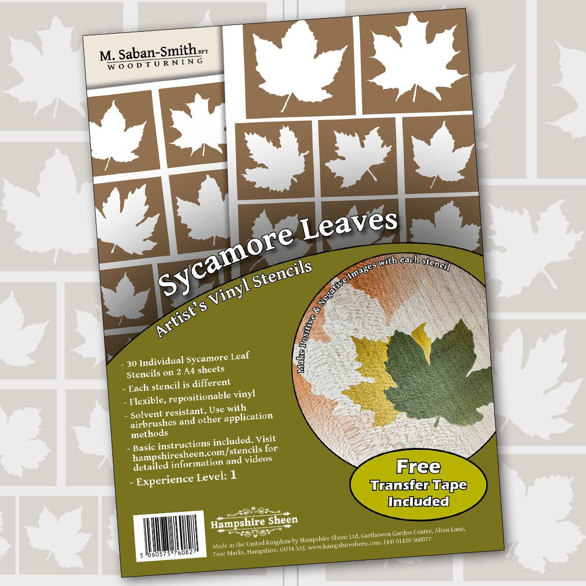 Artistâs Vinyl Stencils - Sycamore Leaves Stencils