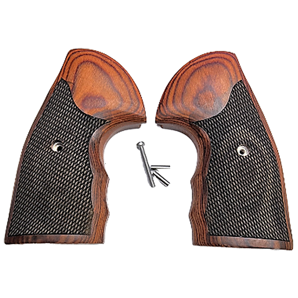 Colt Python Grips, Colt Python 2020 Grips, Colt 2021 Anaconda Checkered Grips Rosewood