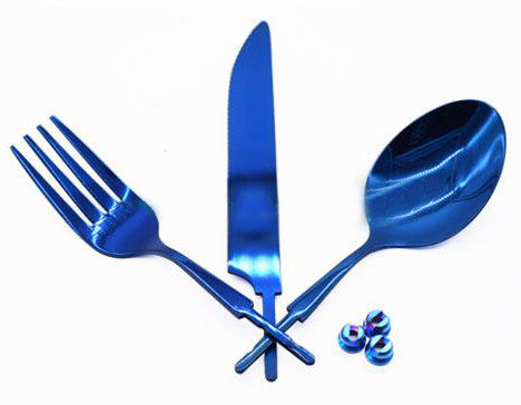 Flatware Set S.S Flatware Set with Magic Blue TN plating Kit