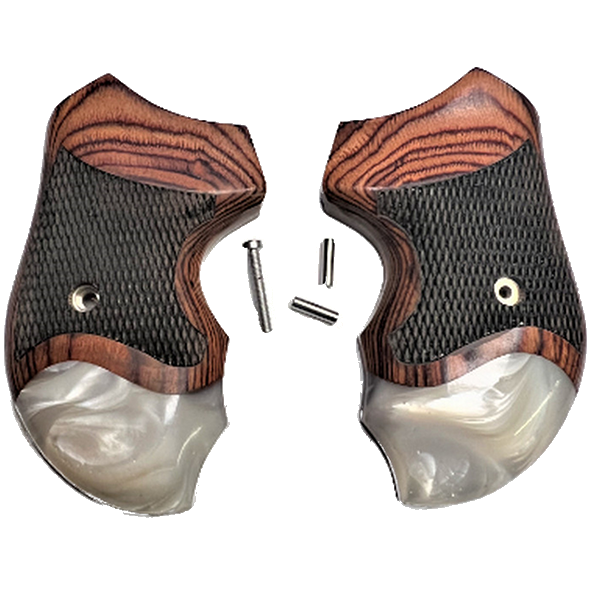 Charter Arms Universal Fit - Checkered Rosewood with Faux Pearl Accent Wrap Around