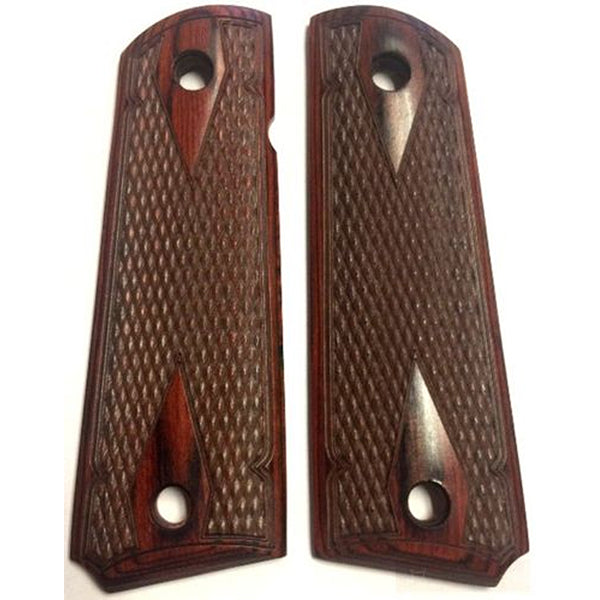 1911 Full Size Double Diamond Checkered Rosewood Grip