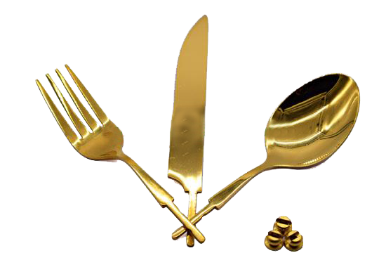 Flatware Set S.S  with Gold TN plating. Kit