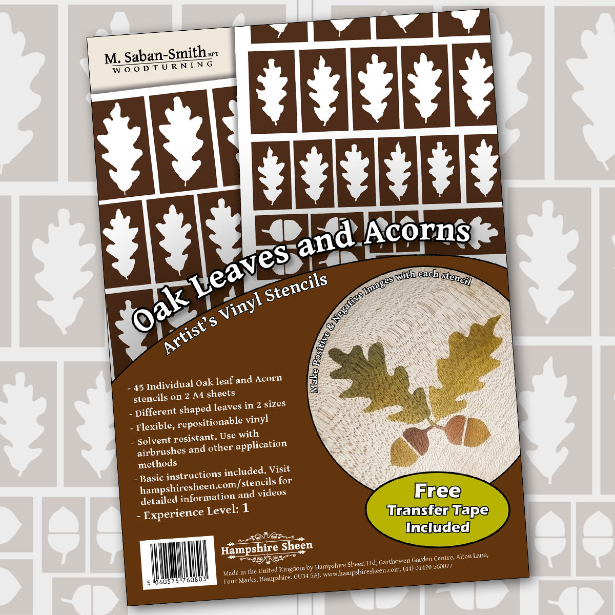 Artistâs Vinyl Stencils -Oak Leaves & Acorns