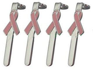 Pink Ribbon Clips. Rnd Top Euro Kits - 5pk