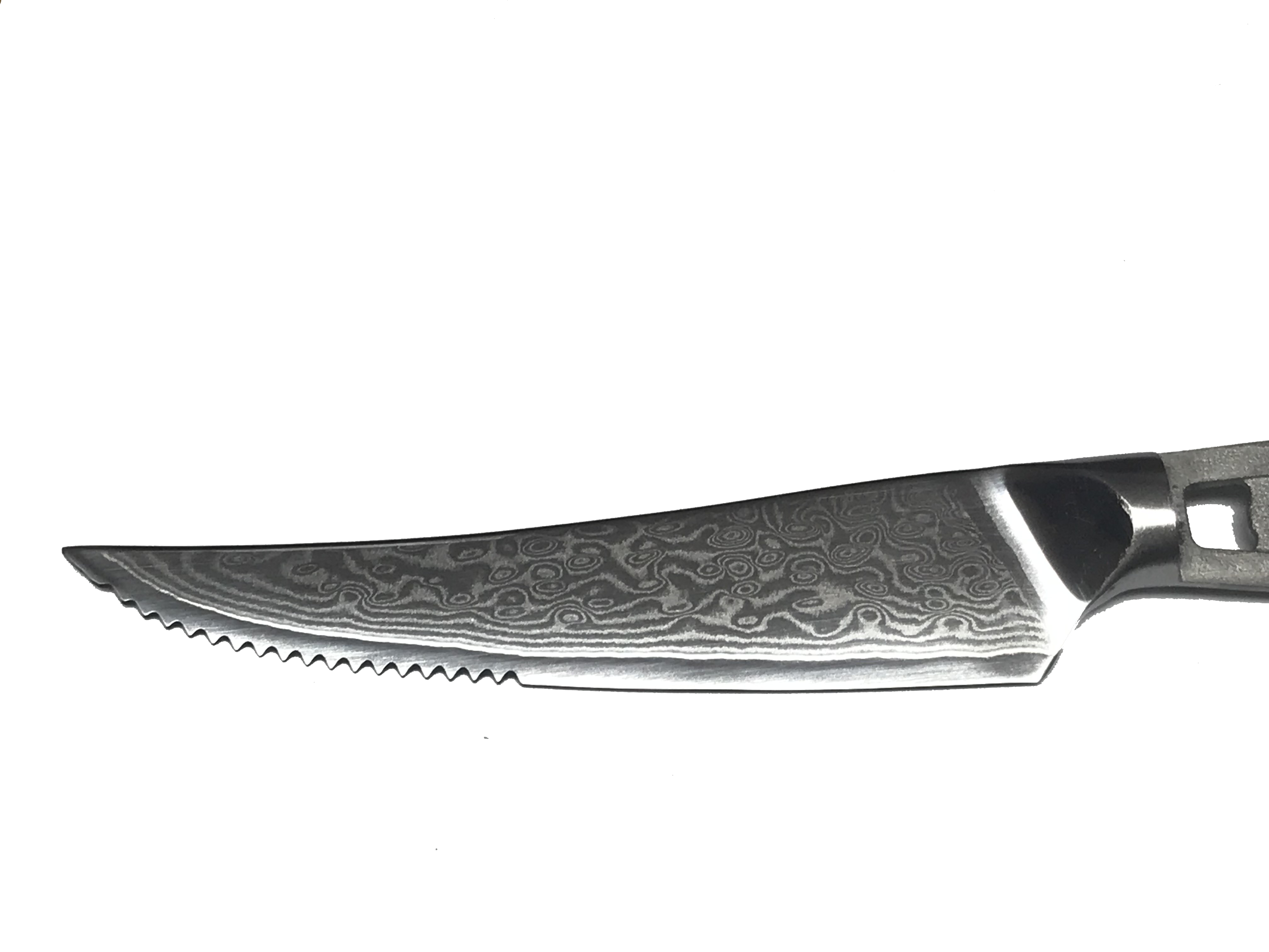 * VG10 Raindrop Pattern - Steak Knife, Big Tex SerratedVG10 Damascus