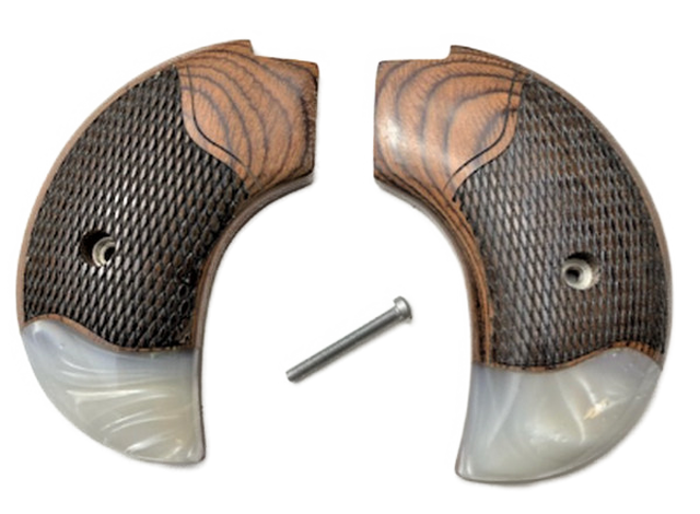 Heritage Arms Rough Rider * 6 & 9 Shot Grips (.22 &.22 Mag) - Birdshead -  Gentlemen Rosewood checkered engraved grips with Pearl Accents - Fits Birdshead Model Only