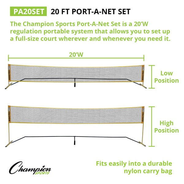 Champion Port-a-Net Pickleball 20'