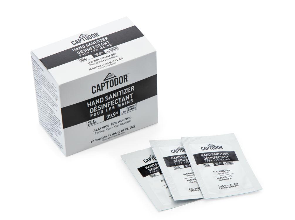 CAPTODOR 2 mL Individual Hand Sanitizer Wipes (50-Pack)