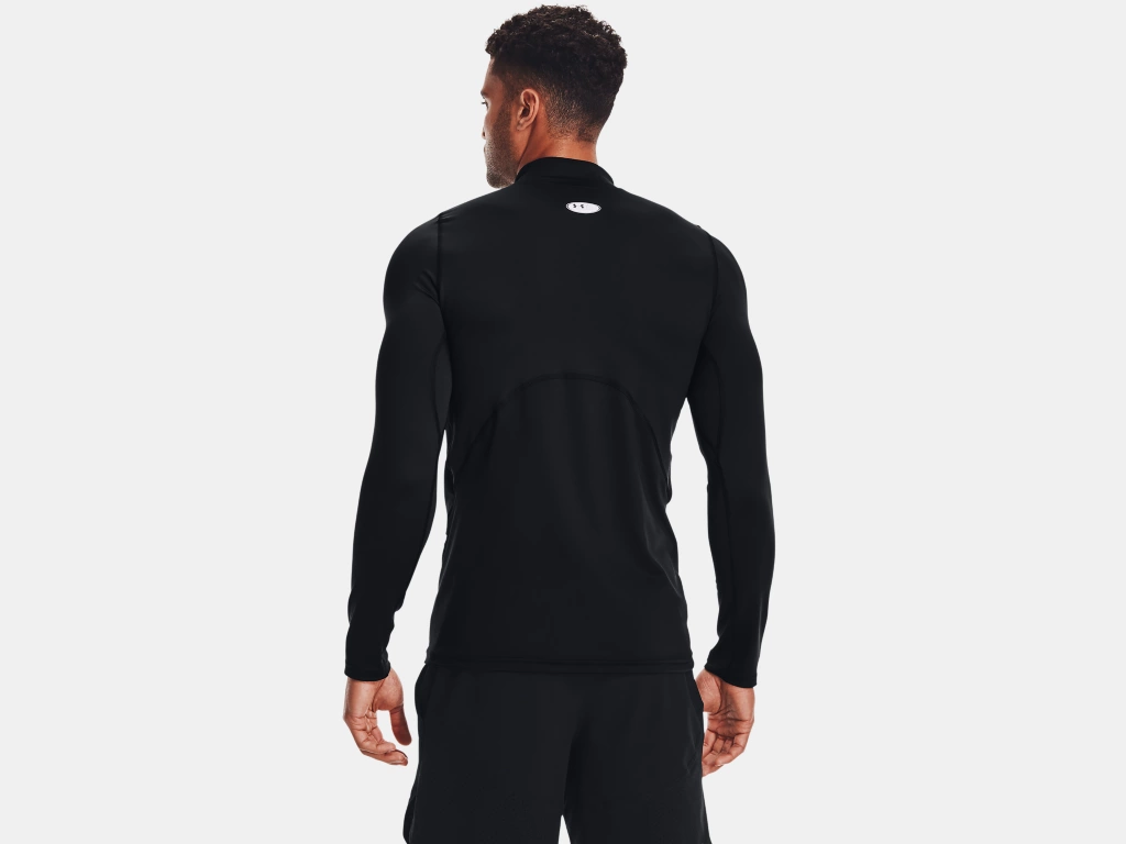 Under Armour Training Cold Gear mock neck long sleeve relfective top in  black