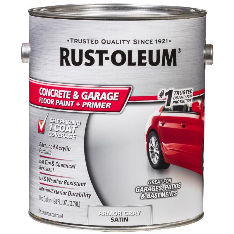 Rust Oleum Concrete Garage 1 Gallon Armor Gray Satin Concrete