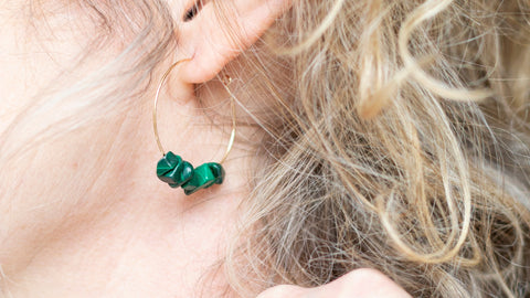 Green Malachite Gemstone Earrings