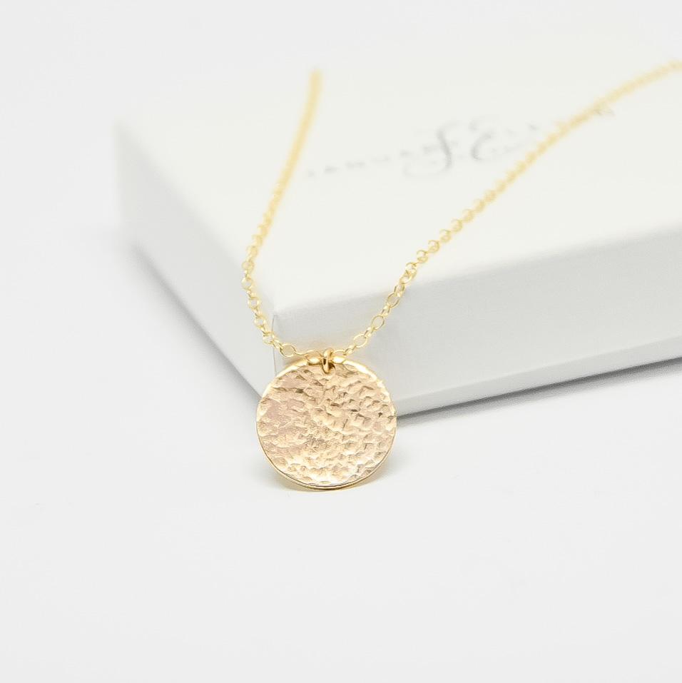 Rose Gold Hammered Disc Necklace – January Eleven Jewellery