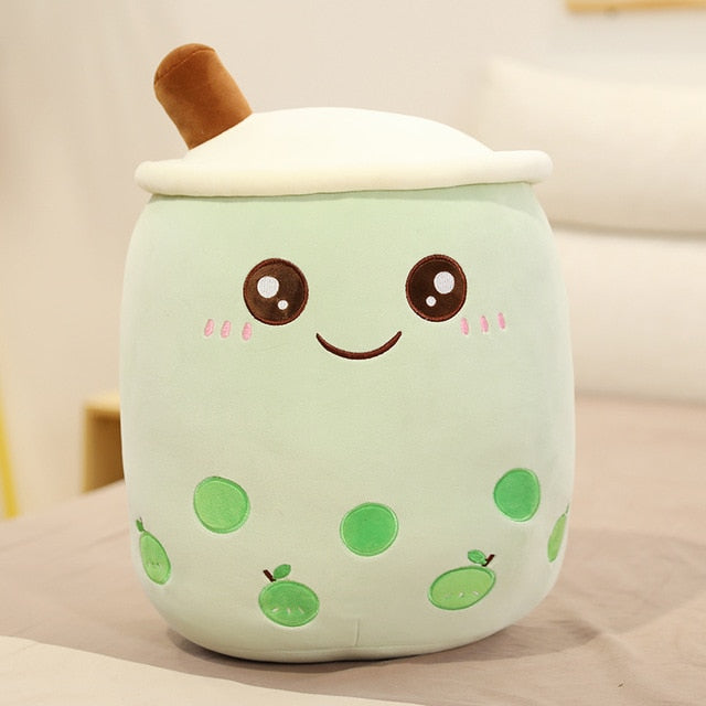 New Lovely Fruit Bubble Tea Cup Shaped Plush Toys Soft Cartoon Pillow Cushion Real Life Milk Tea Doll Kids Baby Gift