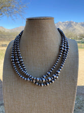 Load image into Gallery viewer, *AUTHENTIC* Navajo 3 Strand Sterling Silver Pearl Beaded Necklace 18 inches