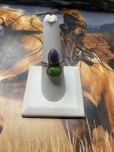 Load image into Gallery viewer, Handmade Purple Dream and Green Mojave Ring Size 7.5