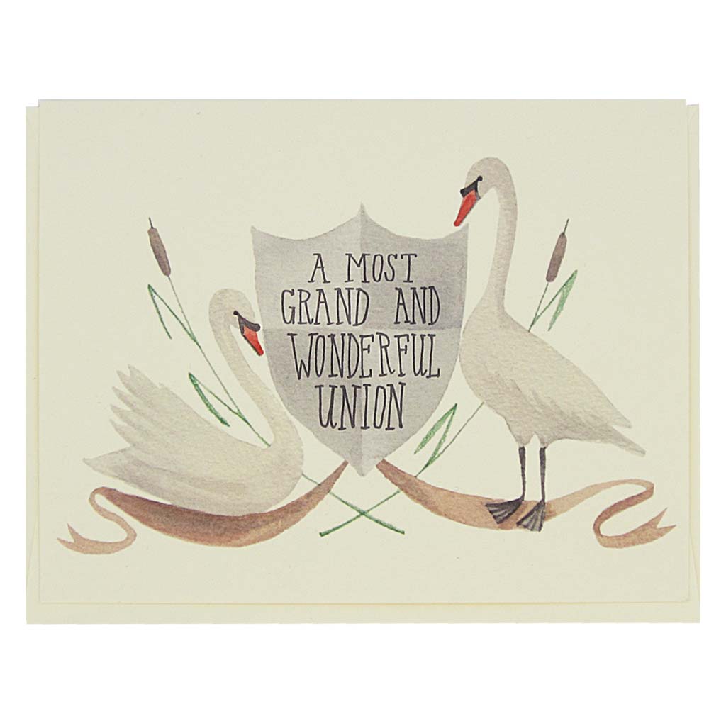 swan wedding card