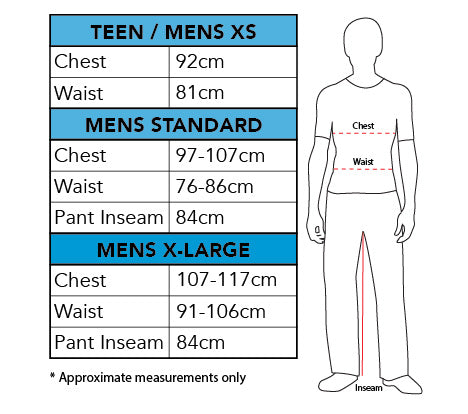 Deluxe Pennywise Adult Costume size chart
