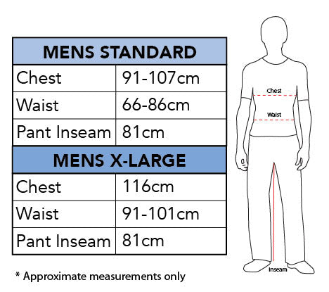 Size chart - Iron Man Costume