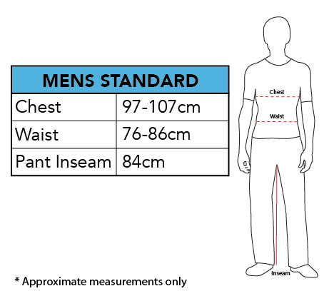 Standard Men's Size Chart