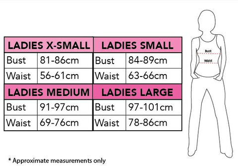 size chart women's costumes