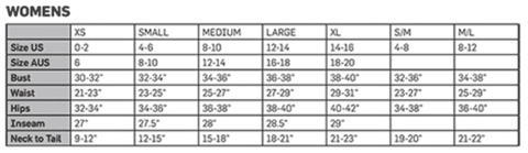 Leg Avenue Women's Size chart