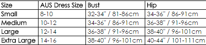 Leg Avenue Size Chart S-XL