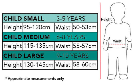 Luna Size Chart S-L Girls