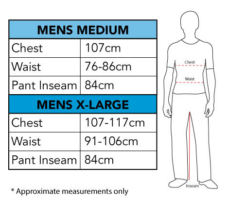 Size Chart Mens M XL