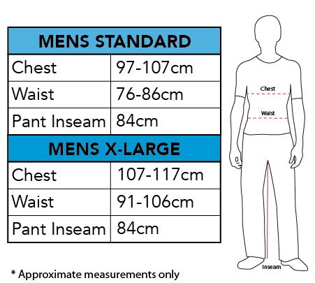 size chart - Deadshot Adult Costume