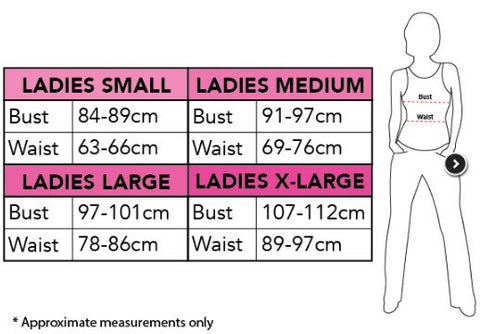 Rubie's Ladies Size Chart S-XL