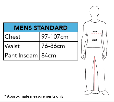 size chart - Superman Deluxe Adult Costume