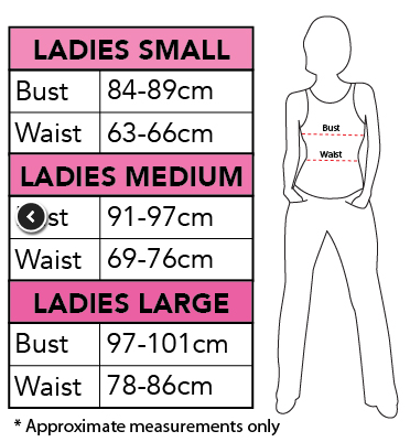 Rubies Ladies Size Chart