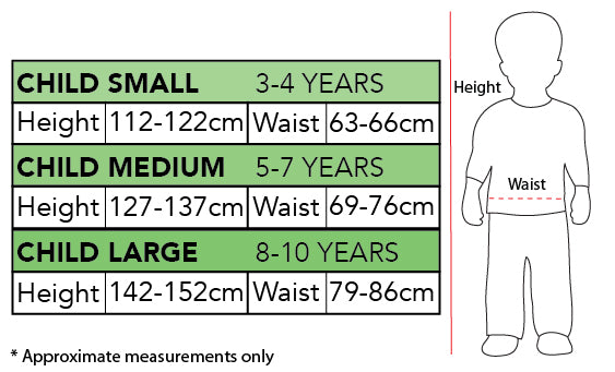 Size Chart Children's S M L