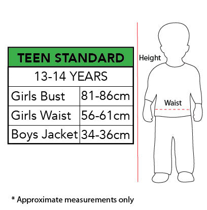 Teen Size Inflatable T-Rex Size Chart