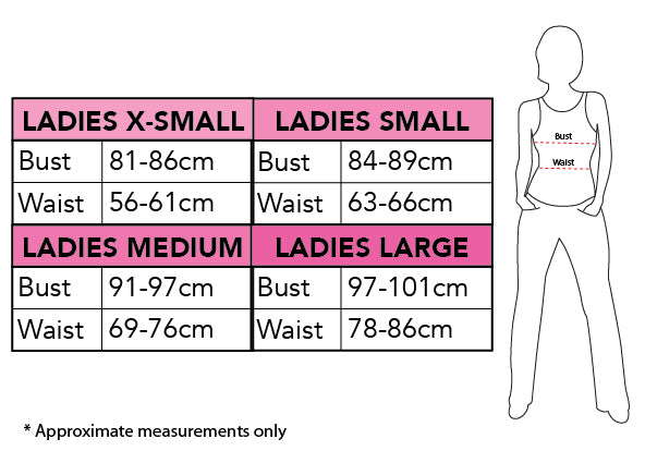 Womens Size Chart Costume XS S M L XL