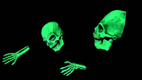 Zagone Studios UV reactive Green Sock Skull Halloween Mask